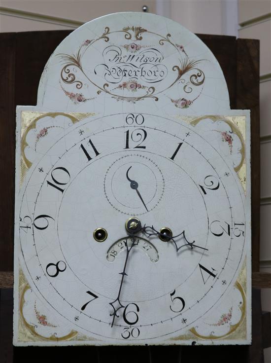 An early 19th century oak longcase clock, by Jno. Wilson of Peterboro, H.214cm